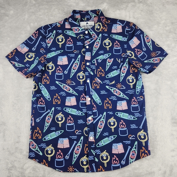 chubbies Other - Chubbies Mens Button Up Shirt Neon Short Sleeve Size M Medium